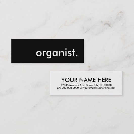 organist. mini visitekaartje (Voorkant / Achterkant)