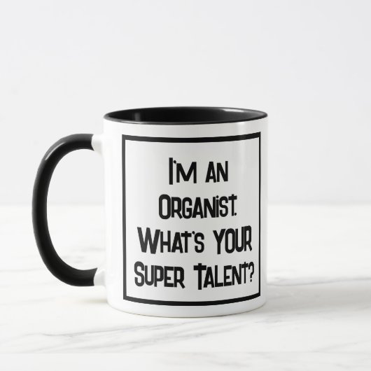 Organiste Super Talent. Mug à café à deux tons (Gauche)