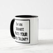 Organiste Super Talent. Mug à café à deux tons (Devant gauche)