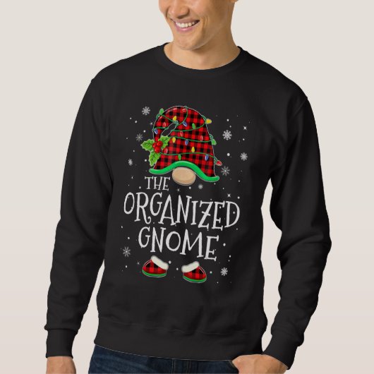 Organized Gnome Red Plaid Matching Family Christma Trui (Voorkant)