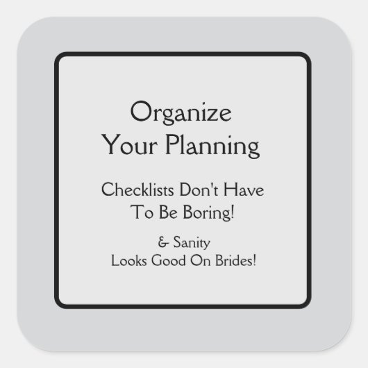 Organized Planning Vierkante Sticker (Voorkant)