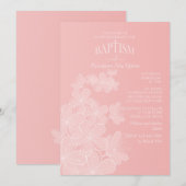 Organza Bloemen Baptisme Uitnodiging (Voorkant / Achterkant)