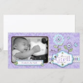 Organza Fleurs Carte photo Lav (Devant / Derrière)