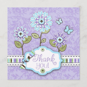 Organza Flowers TY Square Lav Bedankkaart