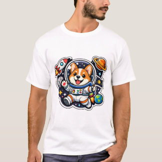 Orgi Astronaut Cute Hond in de Ruimte Uitknipsel T-shirt