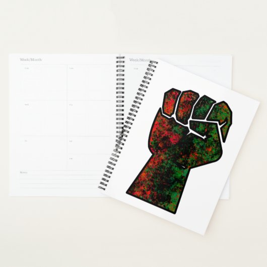 orgueil noir poing vert rouge pan drapeau africain (Devant avec enveloppe)