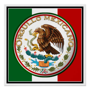 Orgullo Mexicano (Eagle van Mexicaanse vlag) Perfect Poster