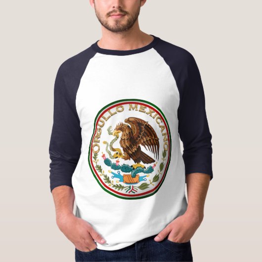 Orgullo Mexicano (Eagle van Mexicaanse vlag) T-shirt (Voorkant)