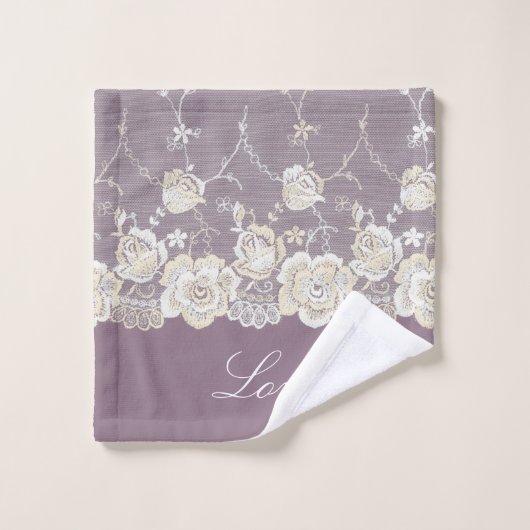 Orhidee violette florale amour romantique (Gant de toilette)