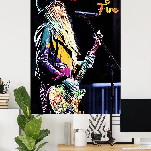 Orianthi Fire Guitar Poster (Thuiskantoor)