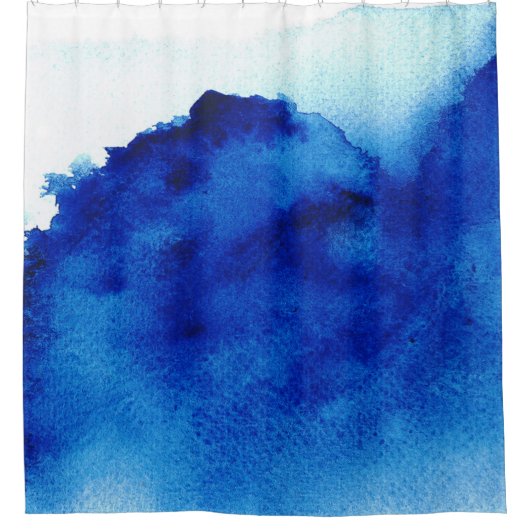 Orient Accent Waterverf Blue Douchegordijn (Voorkant)