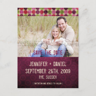 "Orient" Bourgogne Retro Save the Date Aankondigin Aankondigingskaart