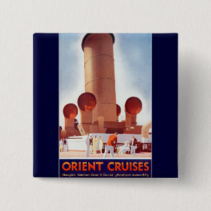 Orient Cruises Big Funnel Vierkante Button 5,1 Cm