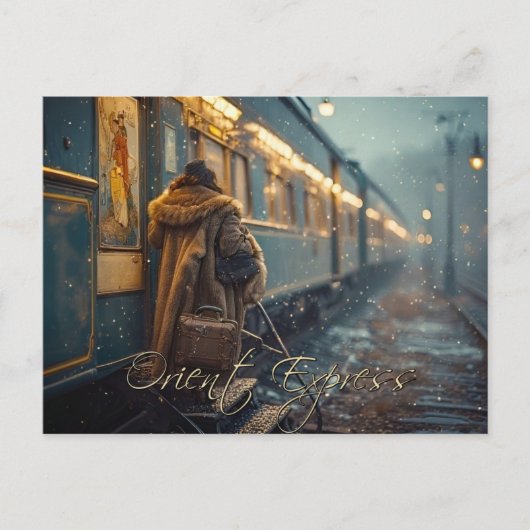 Orient Express Railroad Train Travel Ai Imagined Briefkaart (Voorkant)