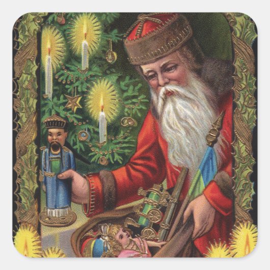 Orient Express Santa Vierkante Sticker (Voorkant)