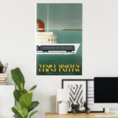 Orient Express Train Ferry Art Deco Poster (Thuiskantoor)