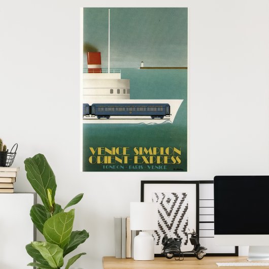 Orient Express Train Ferry Art Deco Poster (Thuiskantoor)