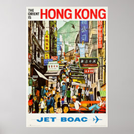 Orient is HONG KONG  Airlines Travel Poster