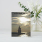 Orient Point Lighthouse Sunset 3 Briefkaart (Staand voorkant)