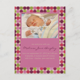 Orient Stippen Pink · Aankondiging Baby