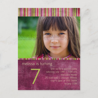 Orient Stripe Bourgogne · Uitnodiging voor verjaar Briefkaart