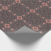 Orientaal, Arabisch, sierlijk, bruin, rood, etnisc Cadeaupapier (Hoek)