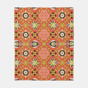 Orientaal damespatroon. Talavera-aardewerk. Azulej Fleece Deken