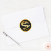ORIENTAAL GOLD DRAGON RONDE STICKER (Envelop)