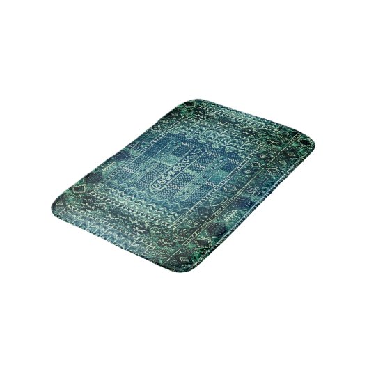 Orientaal tapeontwerp in blauwdruk badmat (Gekanteld)