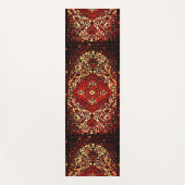 Orientaal tapeontwerp in donkerrode en crèmekleuri yogamat (Voorkant)