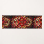 Orientaal tapeontwerp in donkerrode en crèmekleuri yogamat (Voorkant (horizontaal))