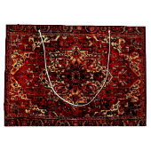 Orientaal tapeontwerp in donkerrood groot cadeauzakje (Achterkant)