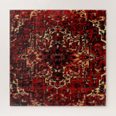 Orientaal tapeontwerp in donkerrood legpuzzel (Horizontaal)