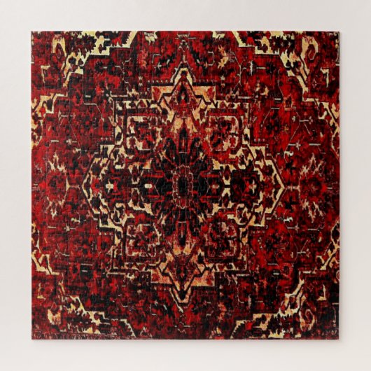 Orientaal tapeontwerp in donkerrood legpuzzel (Verticaal)
