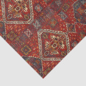 Orientaal tapeontwerp in donkerrood tissuepapier (Detail)