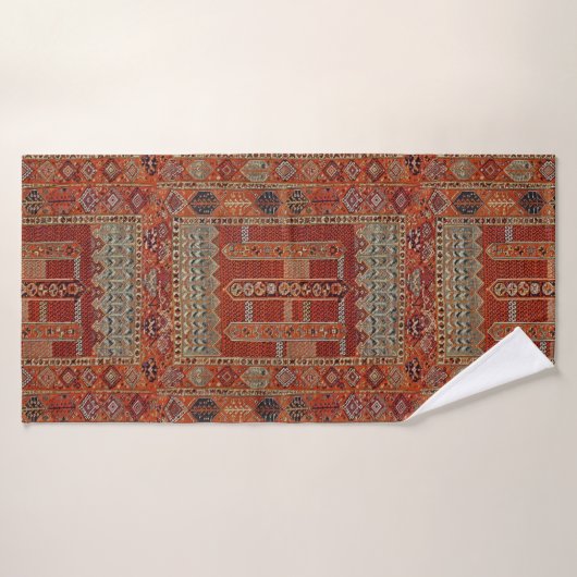 Orientaal tapeontwerp in het oranje badhanddoek (Badhanddoek)