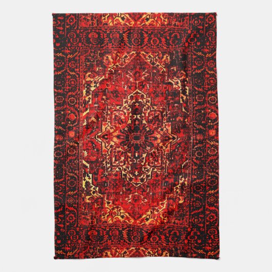 Orientaal tapeontwerp in levendige kleuren theedoek (Verticaal)