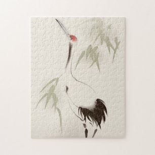 Oriëntaalschilderij, roodvolle kraan legpuzzel