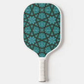 Oriëntaalse Blauwe Grijs Arabisch Egypte Geometris Pickleball Paddle (Voorkant)