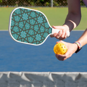 Oriëntaalse Blauwe Grijs Arabisch Egypte Geometris Pickleball Paddle
