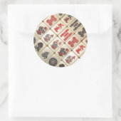 Oriëntaalse uitdrukking ronde sticker (Tas)