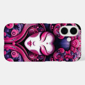 Oriëntaalse vector abstracte Geisha roze golven Case-Mate iPhone Case (Achterkant (horizontaal))