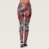 Oriental Accent Dragons Abstracte Kunst Leggings (Achterkant)