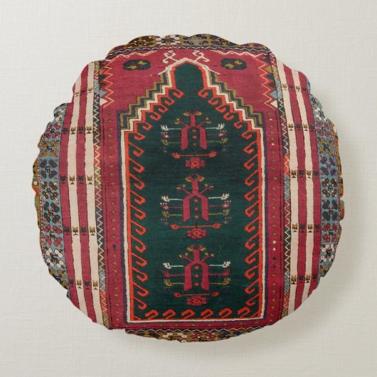 Oriental Antiek Kilim Rug Rond Kussen (Voorkant)