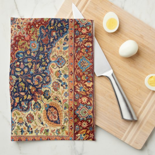 Oriental Antiek Turkis Carpet Pattern Theedoek (Quarter Fold)