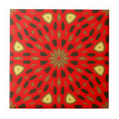 Oriental Arabesque Mosaic Red Geometric Pattern Tegeltje (Voorkant)