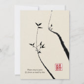 Oriental Bamboo Love/Modern Chinese Asian Wedding Kaart (Achterkant)