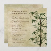 Oriental Bamboo Wedding Invitation Kaart (Voorkant / Achterkant)