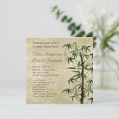 Oriental Bamboo Wedding Invitation Kaart (Staand voorkant)