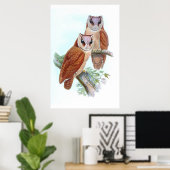 Oriental Bay Barn Owl T-Shirt Poster (Thuiskantoor)